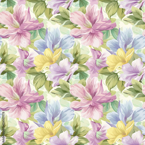 Floral variety color, form natural, seamless fabric pattern.