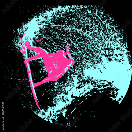 surfista, tabla de surf, vector, surf, ola, surfer, grafico, mar,  deporte