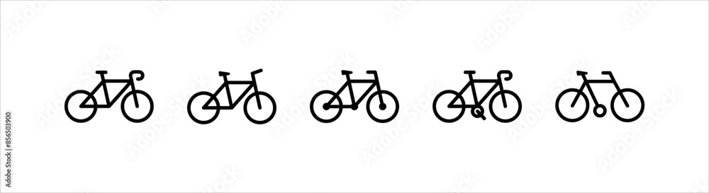 Bicycle, Bike icon vector in flat style,  bicycle icon set on white background, eps 10.