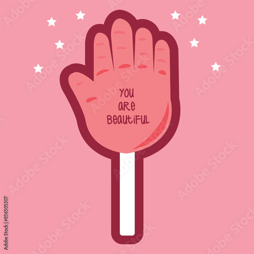 hand-shaped candy lollipop, Mexican hand lollipop with motivational phrase