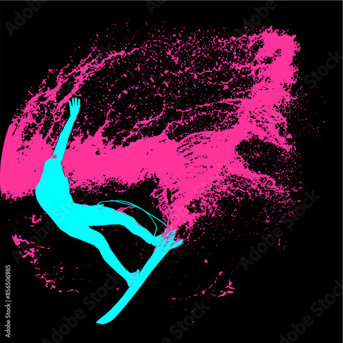 surfista, tabla de surf, vector, surf, ola, surfer, grafico, mar,  deporte