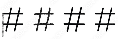 Hashtag icon set. hashtag symbol on white background .Vector Illustration.