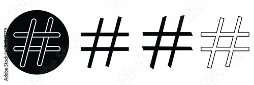 Hashtag icon set. hashtag symbol on white background .Vector Illustration.