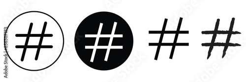 Hashtag icon set. hashtag symbol on white background .Vector Illustration.