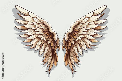 disclosed angel wings illustration, engraved style, hand drawn, sketch vector and illustration 