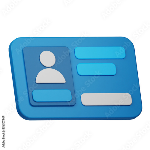 bsuiness card 3d icon isolated on the transparent background photo