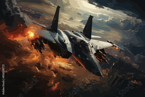 A modern Russian fighter plane streaks through the sky. (Computer Illustration)