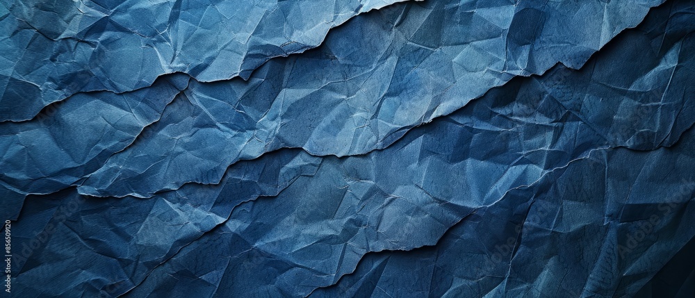 Fototapeta premium blue paper texture background. abstract monochrome layer. empty space concept.