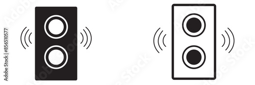 Flat-style sound speaker icon illustration on a white background.