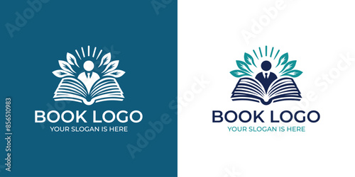 Vector abstract logo design template - online education and lear
