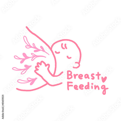 A drawing of a breast feeding
