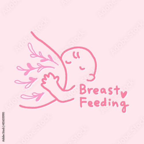 Vector a drawing of a breast feeding