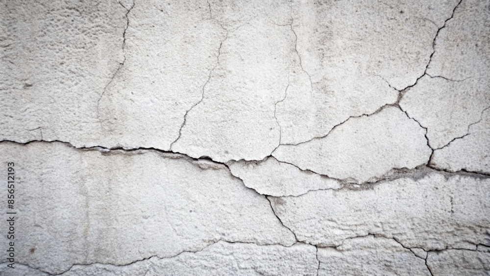 Fototapeta premium cracked concrete wall covered with gray cement surface as background