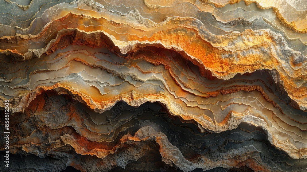 Obraz premium A captivating depiction of transformative textures, showing a surface in the midst of dynamic change. The transition between smooth and rough textures is fluid and natural, emphasizing the perpetual