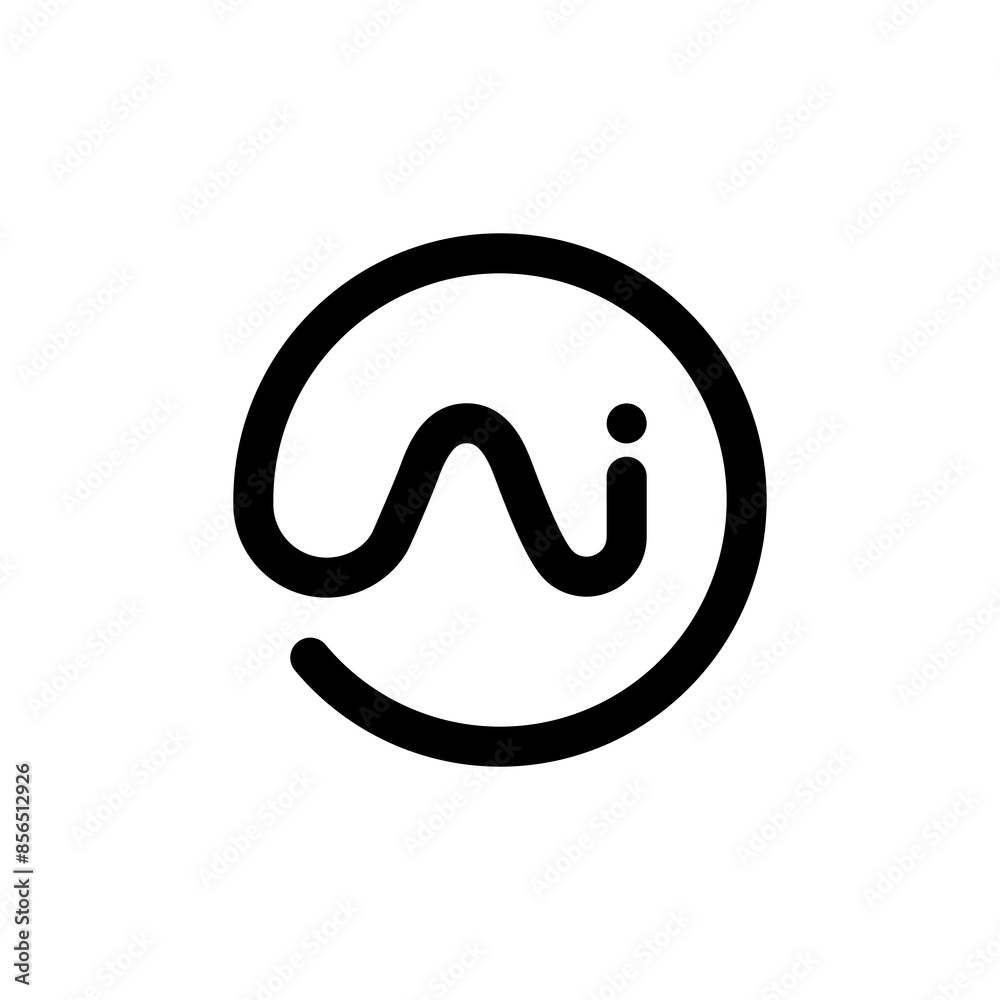 Ai logo concept. Artificial Intelligence sign design. Ai line icon. Letters A and i in circle. Creative round pixel perfect Ai symbol. Vector logo Ai logo concept. Artificial Intelligence sign design. Ai line icon. Letters A and i in circle. Creative round pixel perfect Ai symbol. Vector logo