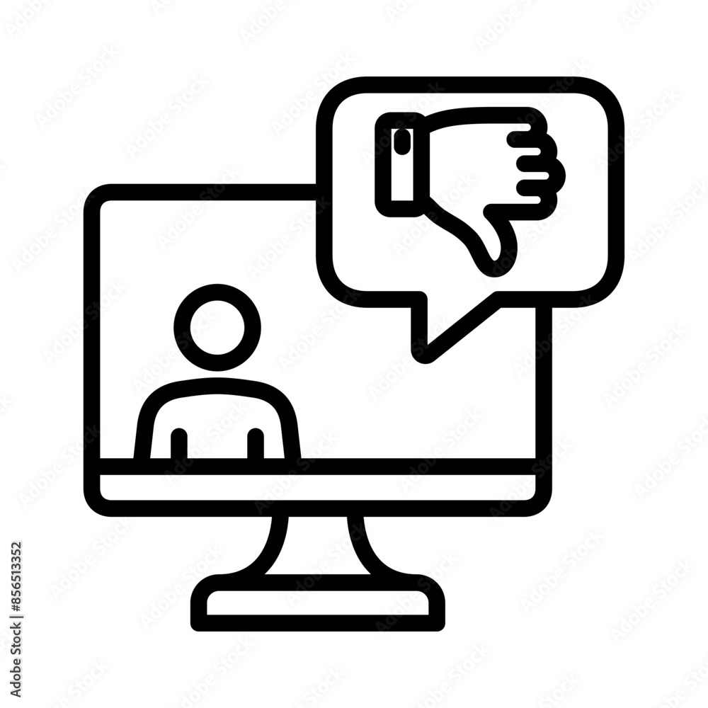 people dont like feedback icon line vector illustration design template people dont like feedback icon line vector illustration design template
