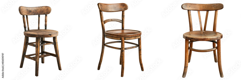 Three wooden chairs isolated on black background. Three wooden chairs isolated on black background.