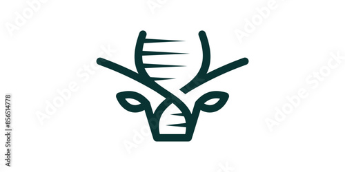 logo design deer and genetic, horn, experiment, laboratory. logo design template, icon, vector, symbol, creative, idea.
