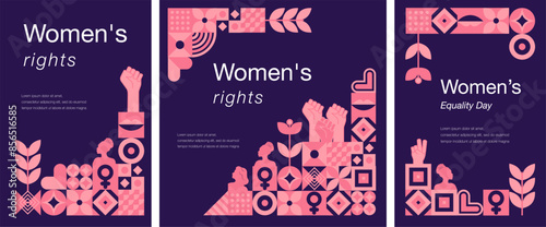 month. Feminism concept. Template for background, banner, greeting card, poster. Vector illustration