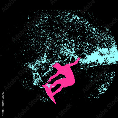 surfista, tabla de surf, vector, surf, ola, surfer, grafico, mar,  deporte