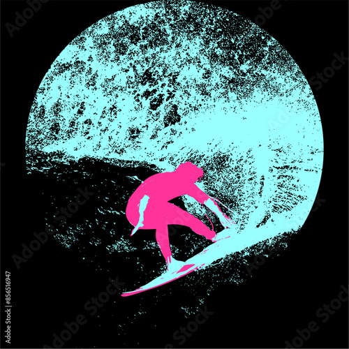 surfista, tabla de surf, vector, surf, ola, surfer, grafico, mar,  deporte