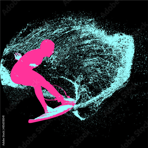 surfista, tabla de surf, vector, surf, ola, surfer, grafico, mar,  deporte