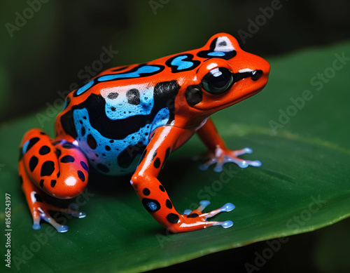 red eyed tree frog, frog on a leaf, red eyed tree frog on leaf photo