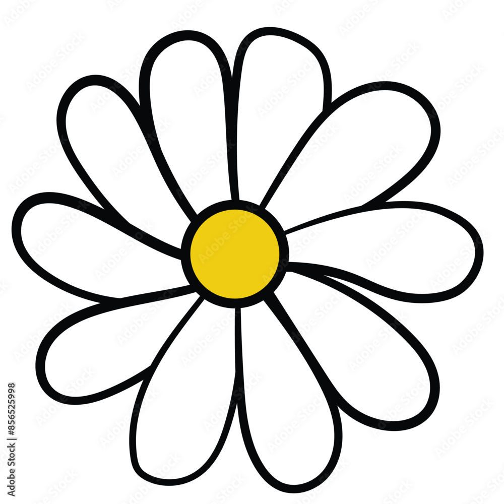 Hand drawn simple flower