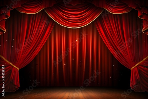 Wallpaper Mural red curtain with spotlight Torontodigital.ca