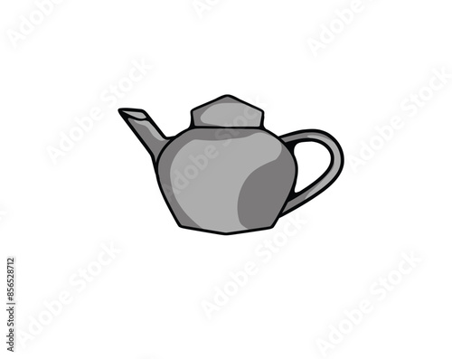 vector gray teapot on a white background