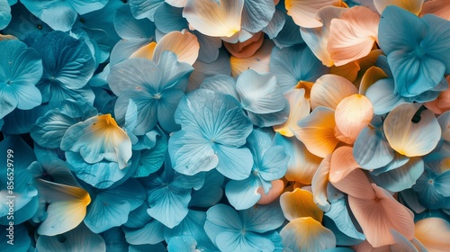 floral wallpaper, flower background, blue petals photo