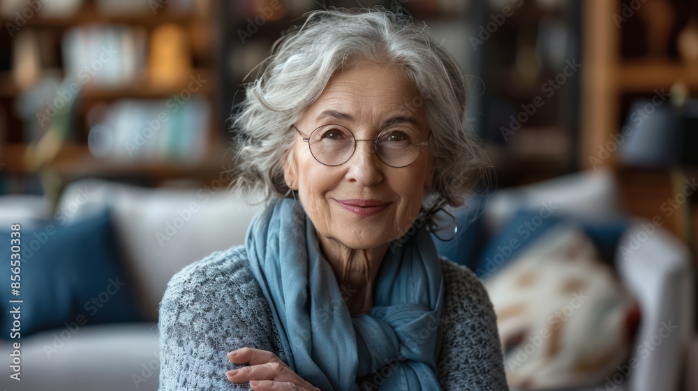 Senior Woman Checking Blood Pressure at Home Senior Woman Checking Blood Pressure at Home