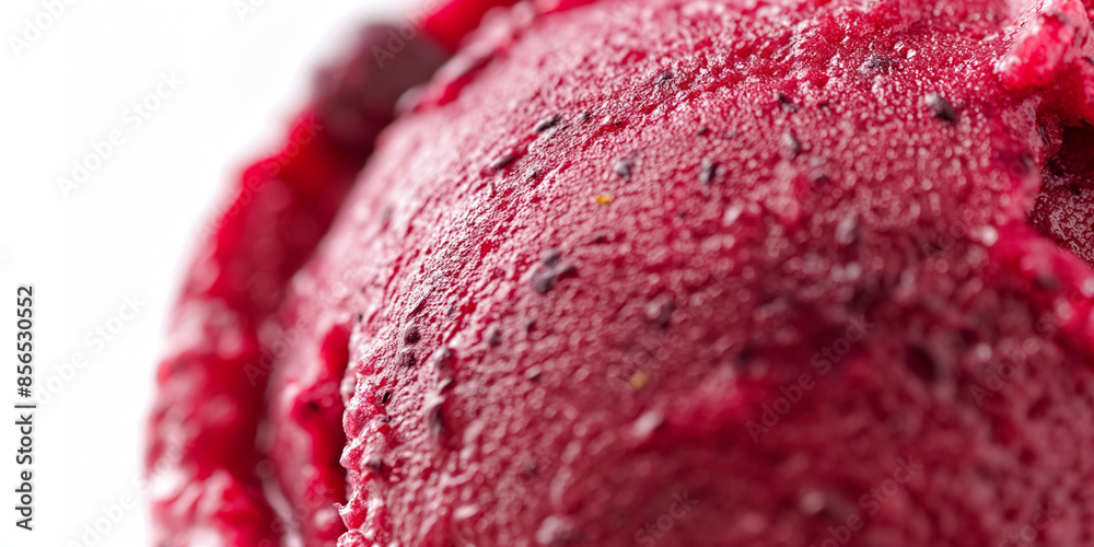 Elegant berry sorbet, a closeup image of an elegant berry sorbet, its vivid red and purple hues against a crisp white background, showcasing the smooth, icy texture Elegant berry sorbet, a closeup image of an elegant berry sorbet, its vivid red and purple hues against a crisp white background, showcasing the smooth, icy texture