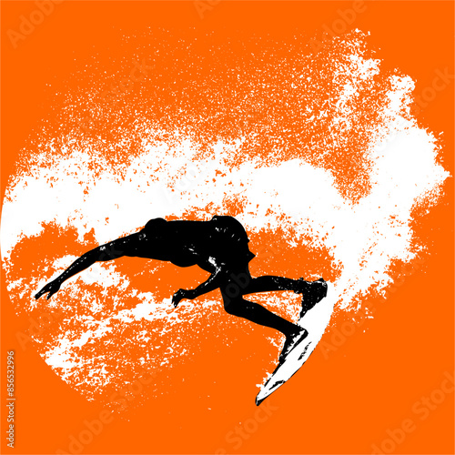 surfista, tabla de surf, vector, surf, ola, surfer, grafico, mar,  deporte