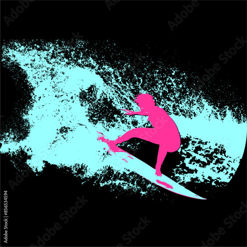surfista, tabla de surf, vector, surf, ola, surfer, grafico, mar,  deporte