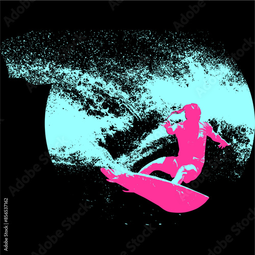 surfista, tabla de surf, vector, surf, ola, surfer, grafico, mar,  deporte