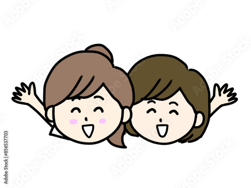 若い女性たちのイラスト