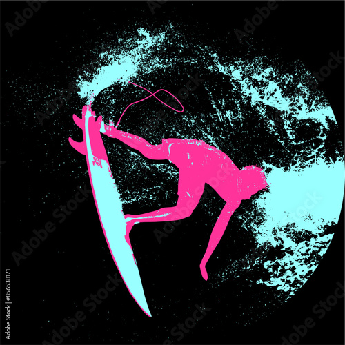 surfista, tabla de surf, vector, surf, ola, surfer, grafico, mar,  deporte