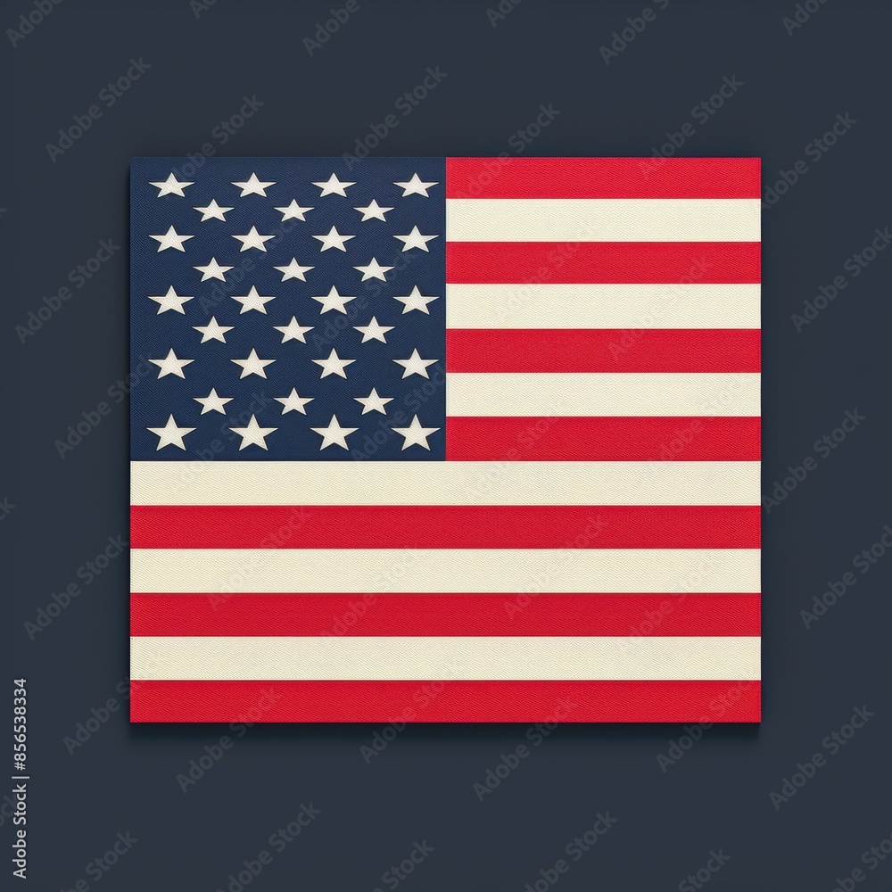 Fototapeta premium American Flag on Dark Blue Background