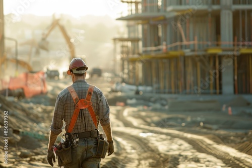 Man walking on construction site

