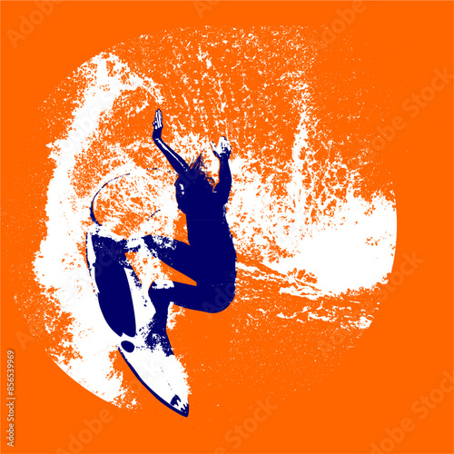 surfista, tabla de surf, vector, surf, ola, surfer, grafico, mar,  deporte