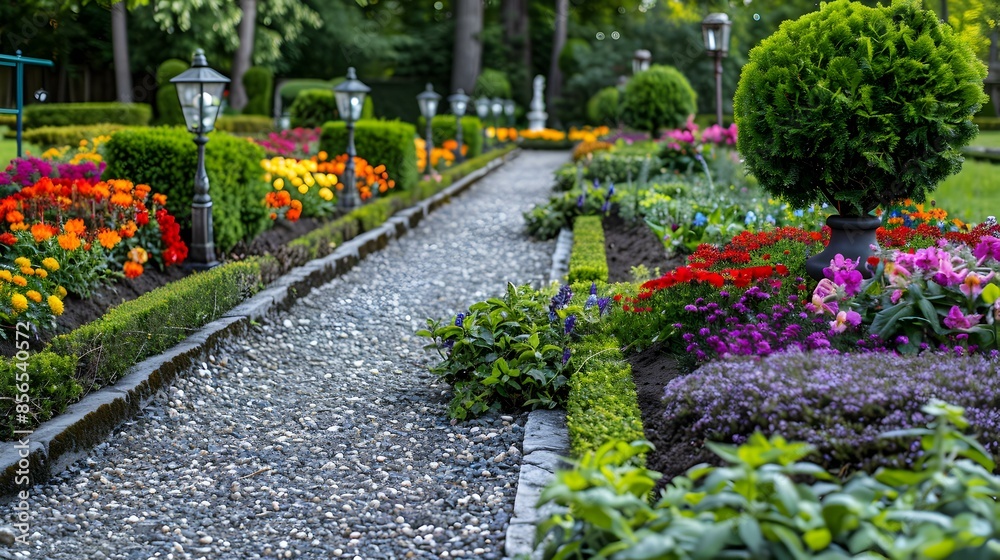 Flower beds and flower beds with rectangular image Flower beds and flower beds with rectangular image