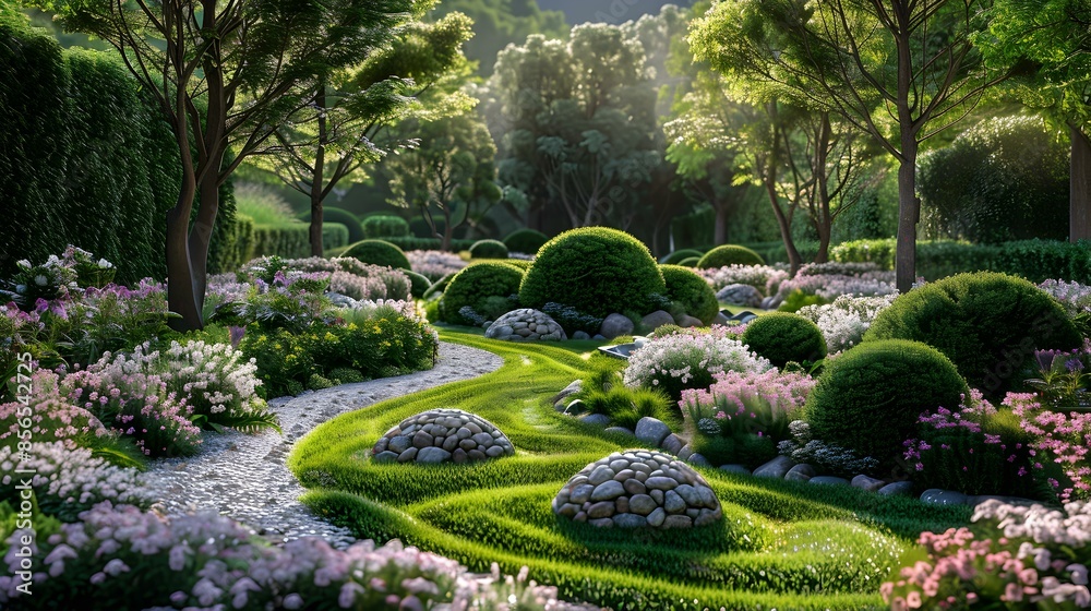 Obraz premium Landscape design with symmetrical figures made picture