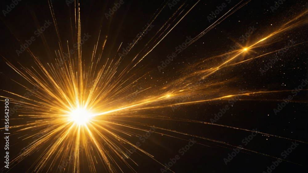 Estrellas brillan con luz dorada en medio del vacio Estrellas brillan con luz dorada en medio del vacio