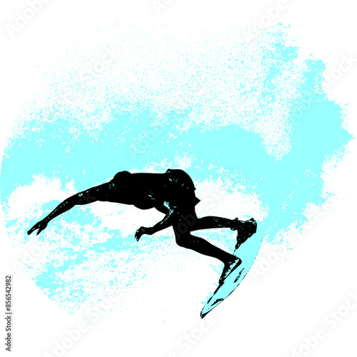 surfista, tabla de surf, vector, surf, ola, surfer, grafico, mar,  deporte