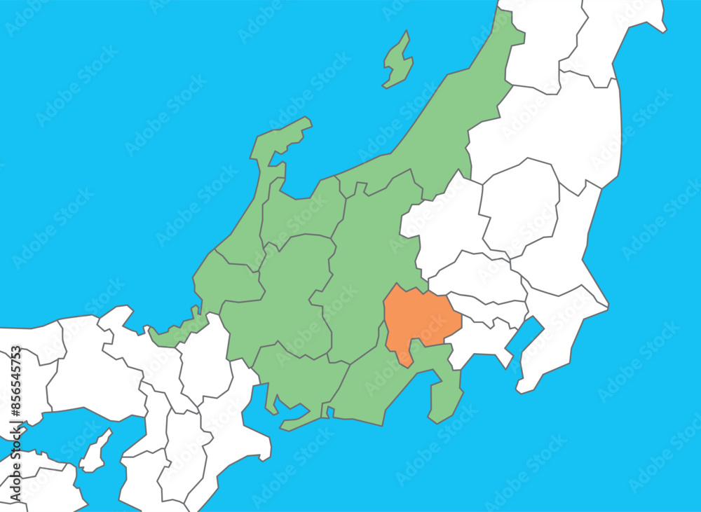 Fototapeta premium 山梨県 山梨 地図