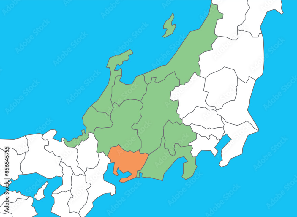 Naklejka premium 愛知県 愛知 地図
