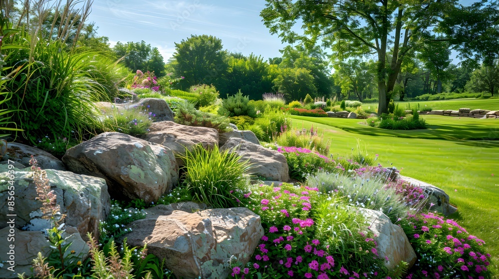 Rock gardens with hills surrounded by green img Rock gardens with hills surrounded by green img