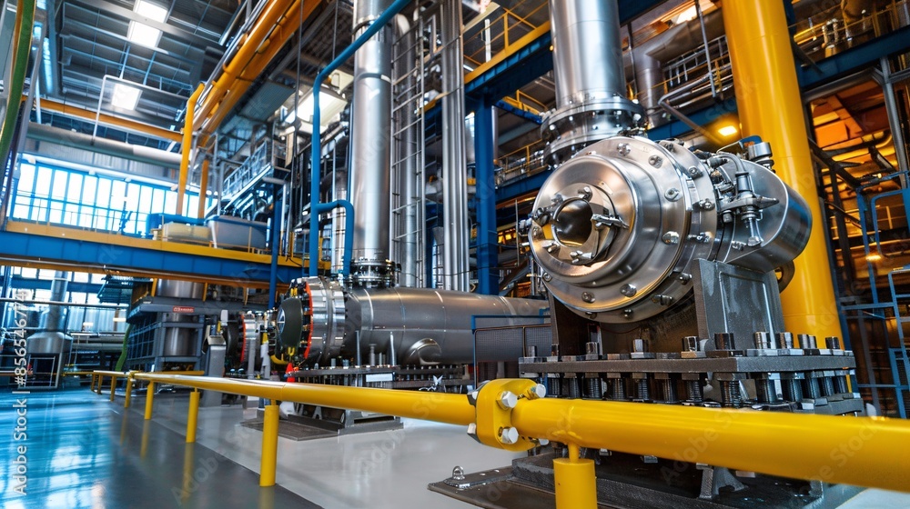 Industrial machinery for oil refining in a plant Industrial machinery for oil refining in a plant