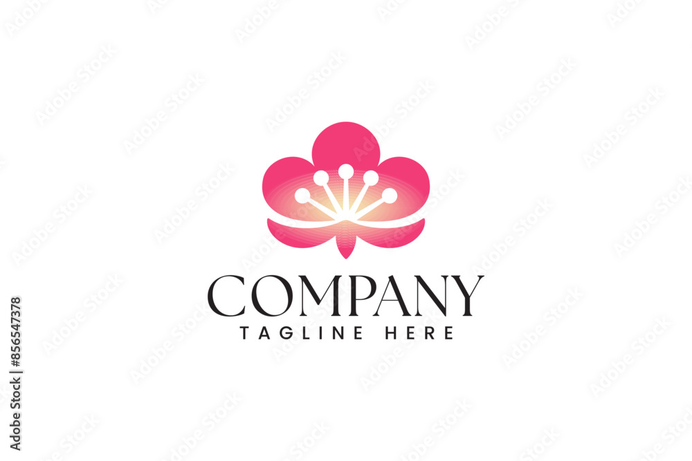 beauty jasmine flower and leaf modern logo design for fashion boutique florist